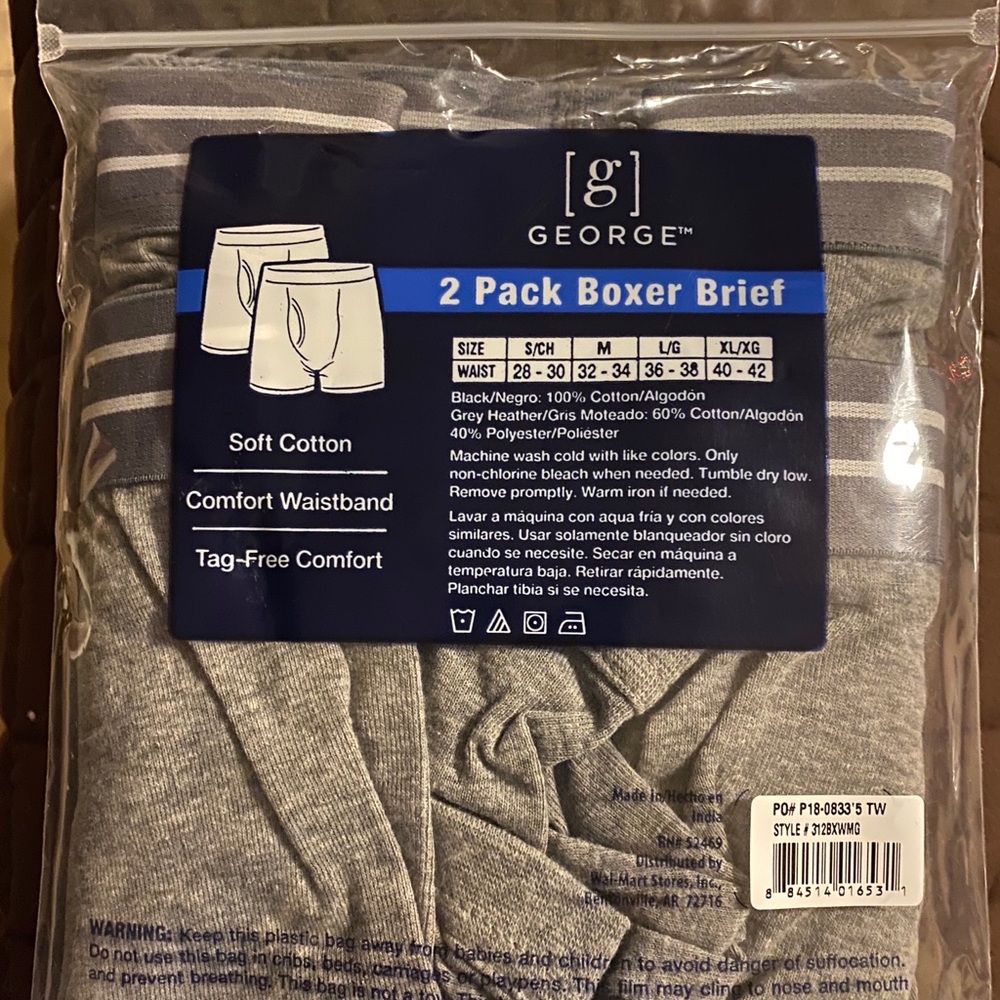 New Men GEORGE 2 Pack Boxer Brief